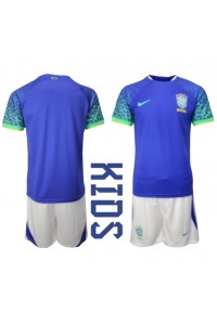 Brazilië Babytruitje Uit tenue Kind WK 2022 Korte Mouw (+ Korte broeken)